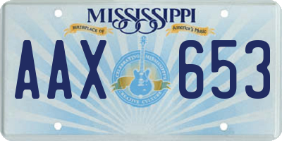 MS license plate AAX653