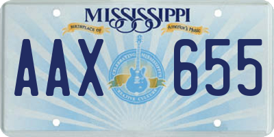 MS license plate AAX655