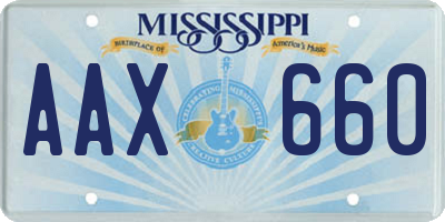 MS license plate AAX660