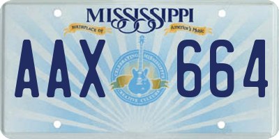 MS license plate AAX664