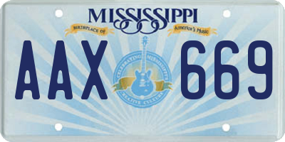 MS license plate AAX669