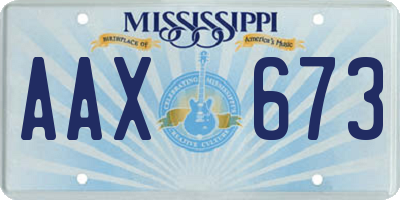 MS license plate AAX673