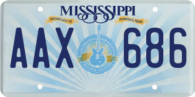 MS license plate AAX686