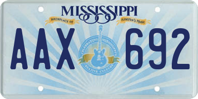 MS license plate AAX692