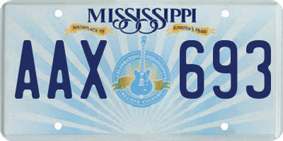 MS license plate AAX693