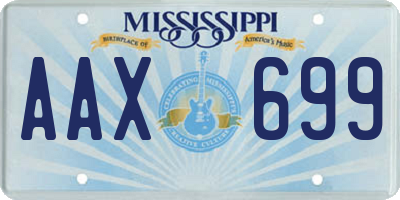 MS license plate AAX699