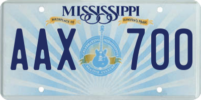 MS license plate AAX700