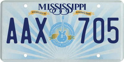 MS license plate AAX705