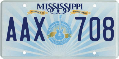 MS license plate AAX708