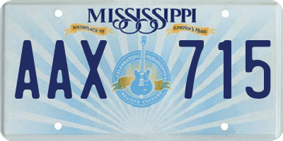 MS license plate AAX715