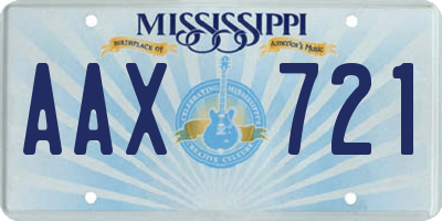 MS license plate AAX721