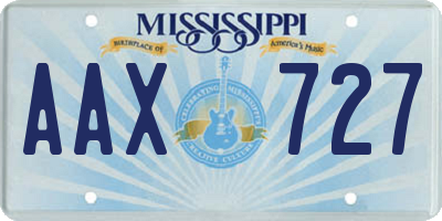 MS license plate AAX727