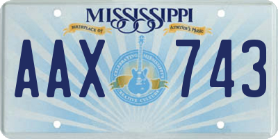 MS license plate AAX743