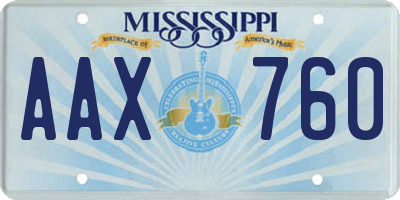 MS license plate AAX760