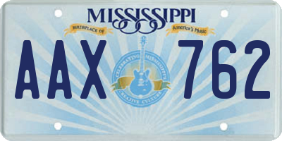 MS license plate AAX762