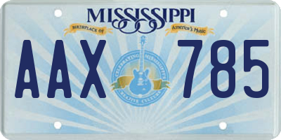MS license plate AAX785