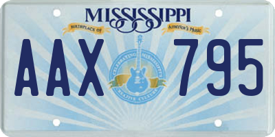 MS license plate AAX795