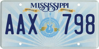 MS license plate AAX798