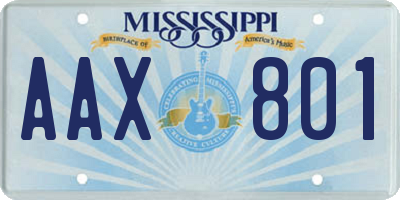 MS license plate AAX801