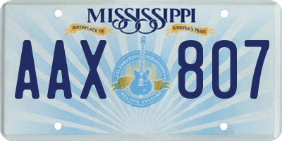 MS license plate AAX807