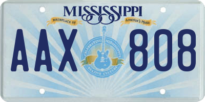 MS license plate AAX808