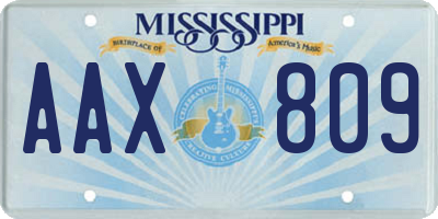 MS license plate AAX809