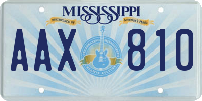 MS license plate AAX810