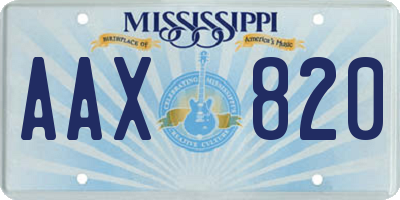 MS license plate AAX820