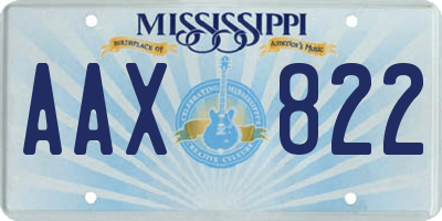 MS license plate AAX822