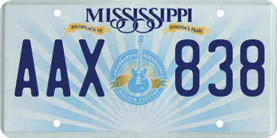 MS license plate AAX838