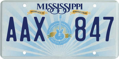 MS license plate AAX847