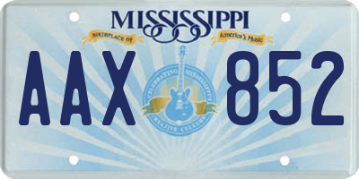 MS license plate AAX852