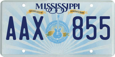 MS license plate AAX855