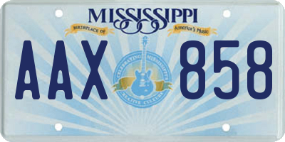 MS license plate AAX858