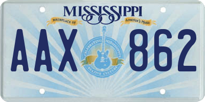 MS license plate AAX862