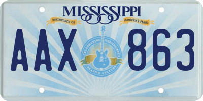 MS license plate AAX863