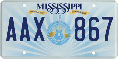 MS license plate AAX867