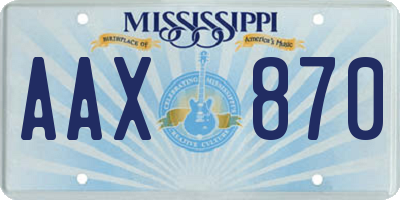 MS license plate AAX870