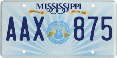 MS license plate AAX875