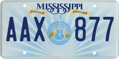 MS license plate AAX877