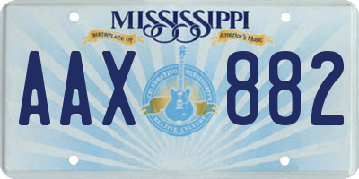 MS license plate AAX882