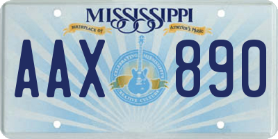 MS license plate AAX890