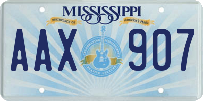 MS license plate AAX907