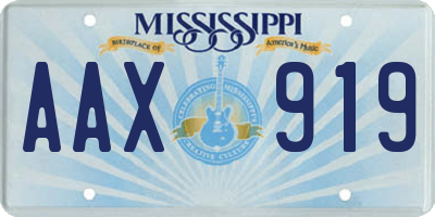 MS license plate AAX919