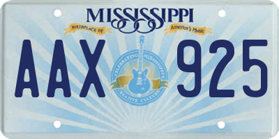 MS license plate AAX925