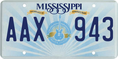 MS license plate AAX943