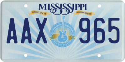 MS license plate AAX965