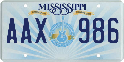 MS license plate AAX986