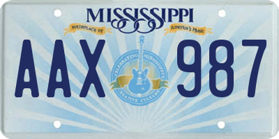 MS license plate AAX987