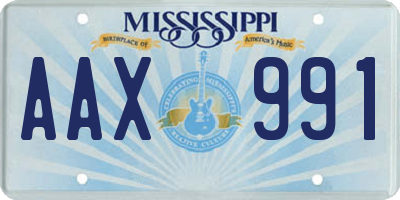 MS license plate AAX991